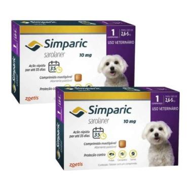 Imagem de Kit 2 Antipulgas Zoetis Simparic Cães - 1 Comprimido 10mg