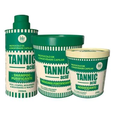Imagem de Kit Lola Tannic Acid: Shampoo 250ml, Máscara 450g e Acidificante 230g