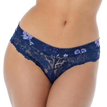 Imagem de Calcinha Rendada DeMillus 54162 Biquíni, Marinho, G