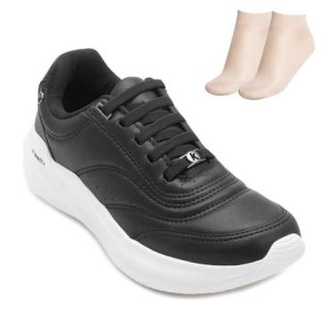 Imagem de Tênis Esportivo Kolosh PB e Meia KL26-E0561, 36, Preto, Branco