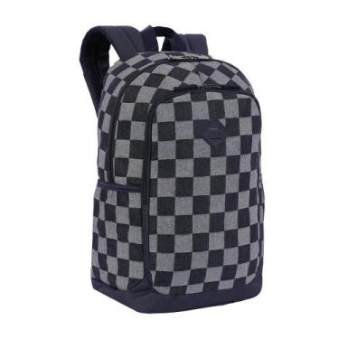 Imagem de Mochila De Costas Juvenil Magic Jeans Xadrez Sestini, Azul