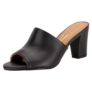 Imagem de Tamanco feminino salto grosso vizzano 6262455, Preto, 37