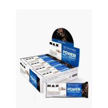 Imagem de Power Protein Bar 8un de 90g Max Titanium Sabor Bombom de Avelã com Co