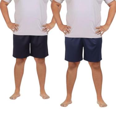 Imagem de Kit 2 Shorts Bermuda Elastano Plus Size Masculina Academia Corrida Tam