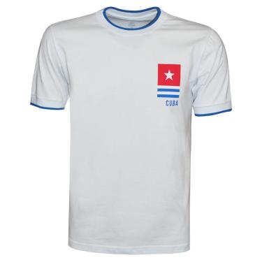 Imagem de Camiseta Liga Retrô Cuba Bandeira Branco