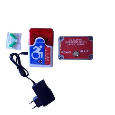 Imagem de Alarme Audiovisual Para Banheiro Pne Sem Fio À Prova D`Agua