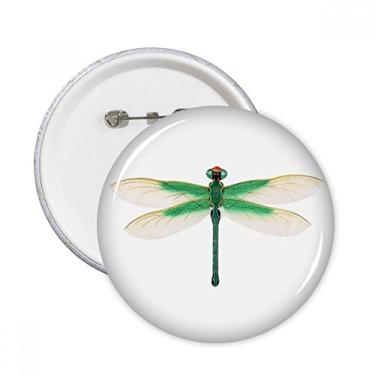 Imagem de Broche redondo tradicional chinês com estampa de libélula e broches com emblema de botão para decoração 5 peças