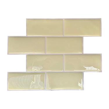 Imagem de Pastilha Adesiva Resinada Metrô Aurora Kit 1m² Rejunte Branco