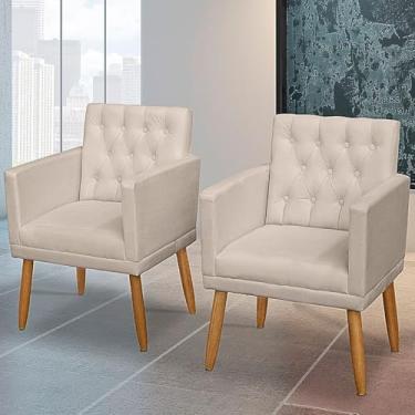 Imagem de Jogo 2 Poltronas Reforçada Para Recepção Escritório MOBLAN decor (BEGE)