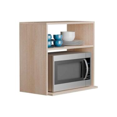 Imagem de Suporte Nicho para Micro-ondas Forno Elétrico Cozinha Carvalho 60cm