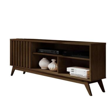 Imagem de Rack de TV 50" 55" Retro para Apartamento Pequeno Malbec Wood Anto - A