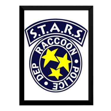 Imagem de Quadro Stars Logo Resident Evil Game Arte Poster Moldurado - Fanarte