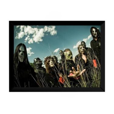 Imagem de Quadro Slipknot Banda Foto Poster Moldurado 42x29 Cm - Fanarte