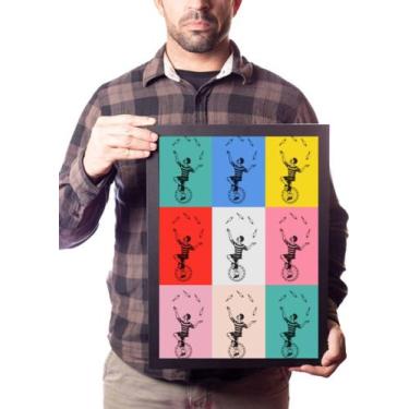 Imagem de Quadro Malabarista Monociclo Circo Arte Estilo Andy Warhol - Fanarte