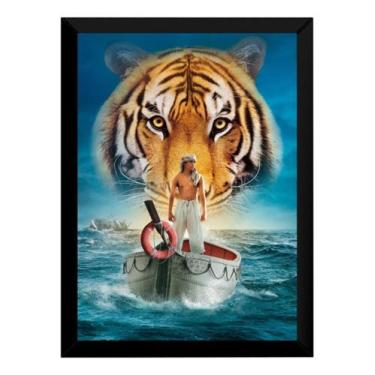 Imagem de Quadro Filme As Aventuras De Pi Arte Tigre Poster Moldurado - Fanarte