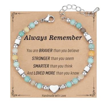 Imagem de TONY & SANDY Pulseiras delicadas de pedras preciosas para meninas adolescentes – Presentes doces para crianças, filha, neta, sobrinha, irmã, aniversário, formatura, dia dos namorados, Natal, Páscoa