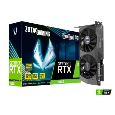 Imagem de Placa de Vídeo Zotac RTX 3060 Twin Edge OC, 12GB GDDR6, 192-Bits, Ray Tracing - ZT-A30600P-10M