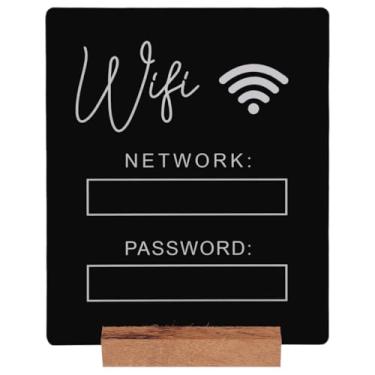 Imagem de Cabilock Placa de senha WiFi, placa de WiFi, placa de WiFi, mesa central, suporte de mesa de jantar, lembrete para decoração de mesa de loja