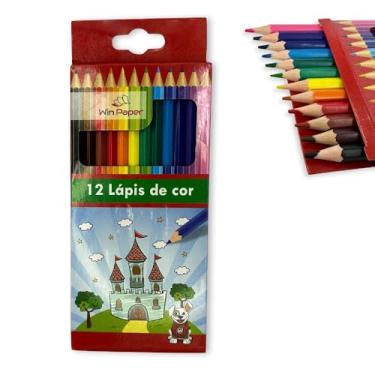 Imagem de Win Paper Lápis de Cor, 12 Cores Sortidas, Material Escolar para Desenho e Pintura
