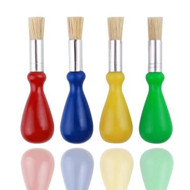 Imagem de 4 PCS Toddler Paint Brushes Chubby Paint Brushes Easy Grip Paint Brushes for Toddlers Ages 1-3 2-4 Years Large Preschool Kids Encourages Writing Drawing Creativity