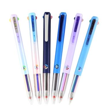 Imagem de 6 canetas multicoloridas, 4 em 1, 18 cores, caneta multicolorida de 0,5 mm em 0ne, canetas de tinta gel retráteis 3 em 1, canetas de enfermeira para trabalho, 18 cores de secagem rápida para