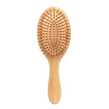 Imagem de 1 Escova De Bambu Para Crescimento Do Cabelo, Pá Massagem No Couro Cabeludo, Adequada Todos Os Tipos De(Redondo)