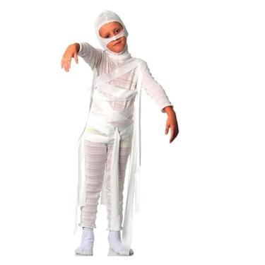 Imagem de Fantasia Infantil de Halloween de Terror Roupa de Mumia pra Menino com Máscara (G 9-12)