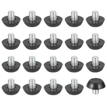 Imagem de PATIKIL 20 peças de niveladores de móveis ajustáveis M8 x 10 mm, niveladores de pés de móveis rosqueados em aço rosqueados niveladores deslizantes para cadeira de mesa, armário, pátio, pernas