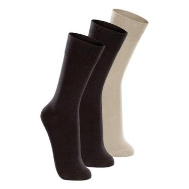 Imagem de Kit com 3 Pares de Meias Casual Lupo 1210-201 Colorido, Bege, 45-48