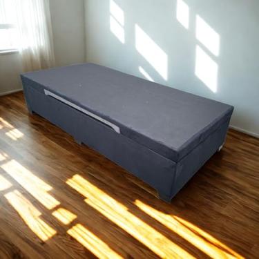 Imagem de Cama Box Baú Solteiro Suede Luxo - Suíte Imperial - Acabamento Reforçado, Amplo Espaço (188x88x44cm, Suede Preto)