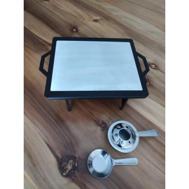 Imagem de Rechaud Retangular Chapa De Alumínio 31 x 27cm Ravinox