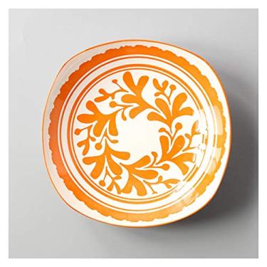 Imagem de Prato de serviço doméstico criativo utensílios de mesa frutas prato quadrado profundo bife ocidental prato de café da manhã pratos de personalidade (cor: B)