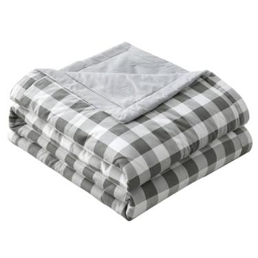 Imagem de Cobertor de cama de algodão refrescante, edredom térmico, dupla face, efeito frio, cobertor de fibra macia, reversível, macio para o verão, ar-condicionado, colcha