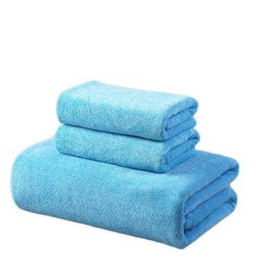 Imagem de Yalych Conjunto de toalhas de 3 peças, toalha de salão de beleza/toalha de microfibra/super absorvente/ultra macio/multiuso para uso como toalha de banho fitness, toalha de salão de beleza. - Conjunto