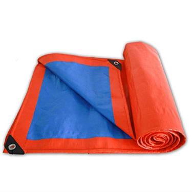 Imagem de OKUOKA Perfurador de borda de proteção solar resistente à prova d'água de lona com corda livre toldo externo adequado para navios, 19 tamanhos (cor: vermelho, tamanho: 6 x 8 m)