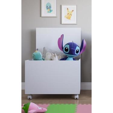 Imagem de Baú Caixa Brinquedo Kids Com Tampa E Rodízios Branco Organização