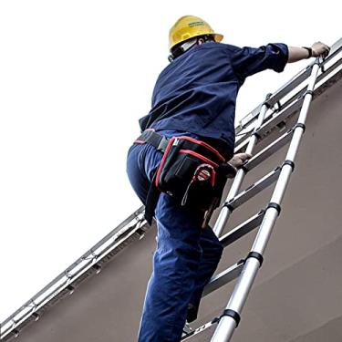 Imagem de Escada telescópica de alumínio 3,8 m 4,7 m 5 m 6,1 m 8,9 m, escadas de extensão telescópica com gancho para telhado casa loft RV trabalho ao ar livre, carga 150 kg (tamanho: 5,5 m 5,5 m) cenário