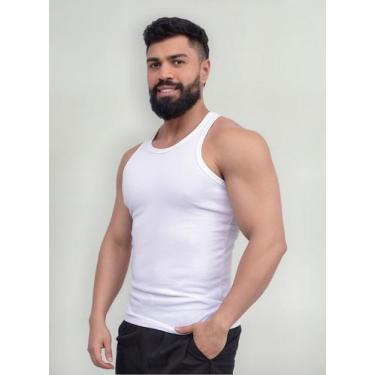 Imagem de Regata Masculina Modelo Americano Ribana - Agapstore, Branco, P