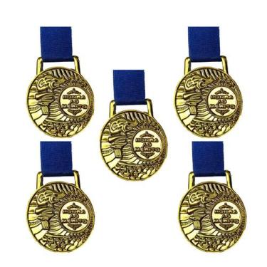 Imagem de Medalha Medasul Honra ao Mérito 35mm Kit C/ 05 Unidades Cor:Bronze, Do
