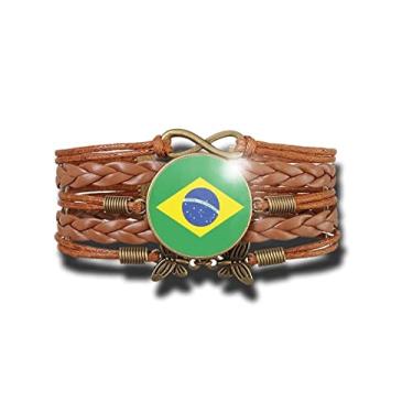 Imagem de Pulseira Feminina Bandeira do Brasil Ajustável