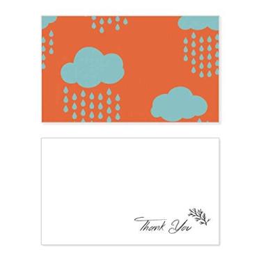 Imagem de Cloud Rain Drip Orange Pattern Cartão de agradecimento aniversário comemorações casamento agradecimento