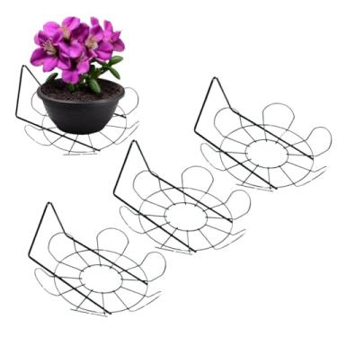 Imagem de Kit 3 Suporte Margarida de Vaso e Planta Preto Mão Francesa Arabesco Para Pendurar e Planta Na Parede De Metal Artístico de Luxo