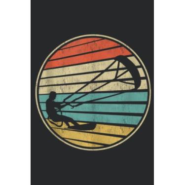 Imagem de Cute Kiteboarding Gift Retro Vintage 70s 80s Kitesurfing Fun Funny: Lined Journal Notebook To Do Schedule, Medium 6x9 Inches, 100 Pages, Printed Cover