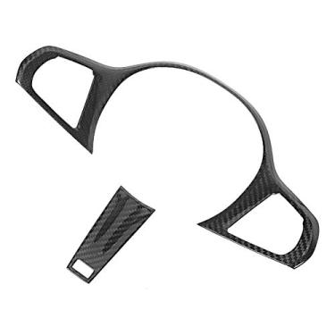 Imagem de Capa de Acabamento do Painel do Volante de Fibra de Carbono de 2 Unidades, Tecido de Sarja 3K Com Textura Lisa, Revestimento Transparente Com Proteção UV, Peso Superleve e (Com