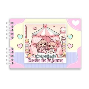 Imagem de Livro Bloco Colorir Festa do Pijama holográfica capa dura Coloring Boo