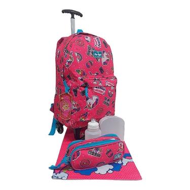 Imagem de Kit Mochila Infantil Unicórnio Feminina Escolar Aulas Menina