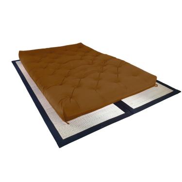 Imagem de Colchão Futon Casal Dobrável Sofa Cama Caramelo