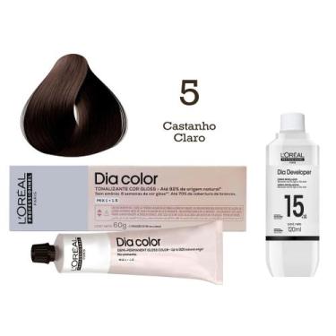 Imagem de Tonalizante Dia Color 5 Castanho Claro + Emulsão Reveladora 15v  L'Oré