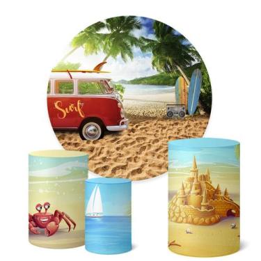 Imagem de Trio Capas Cilindro Painel Redondo 1,50m Verão Praia - Fadrix, K1PRA00