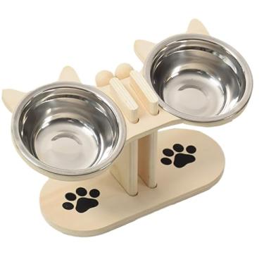 Imagem de Pratos Para Alimento E Água Para Gatos, Taça De Ração Ajustável Para Cão, Pratos De Alimentação Lenta Para Beber Para Gatinhos Cachorrinhos Lares Com Múltiplos Animais Uso Em Casa Viagens Interior